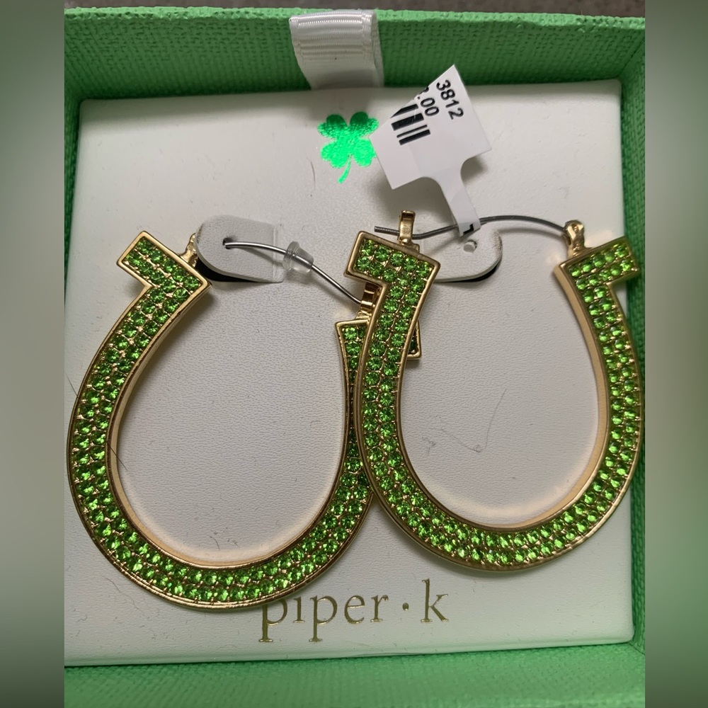 St Patrick’s horseshoe earrings —NEVER WORN